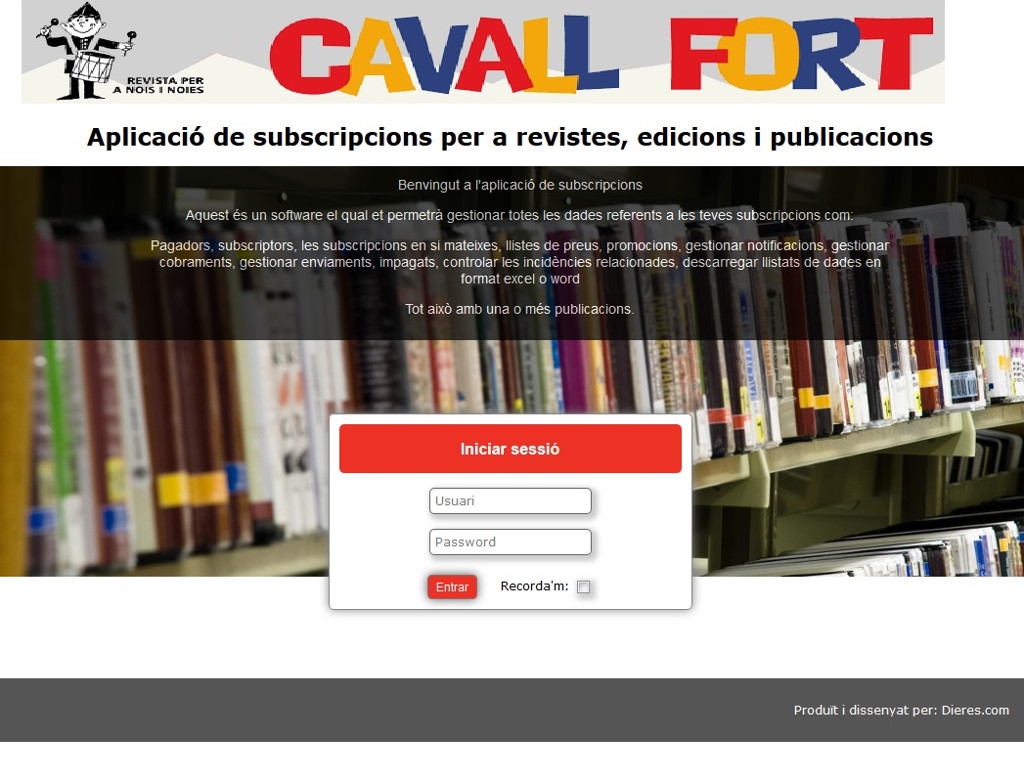 aplicacio gestio subscripcions cavallfort