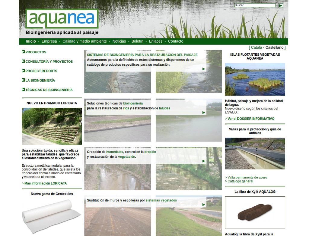 pagina web aquanea bioingenieria paisajes