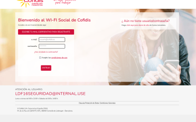 Portal captiu WiFi per convidats a Cofidis
