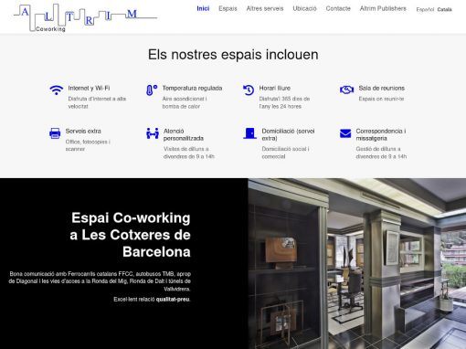 Web corporativa para coworking de empresas