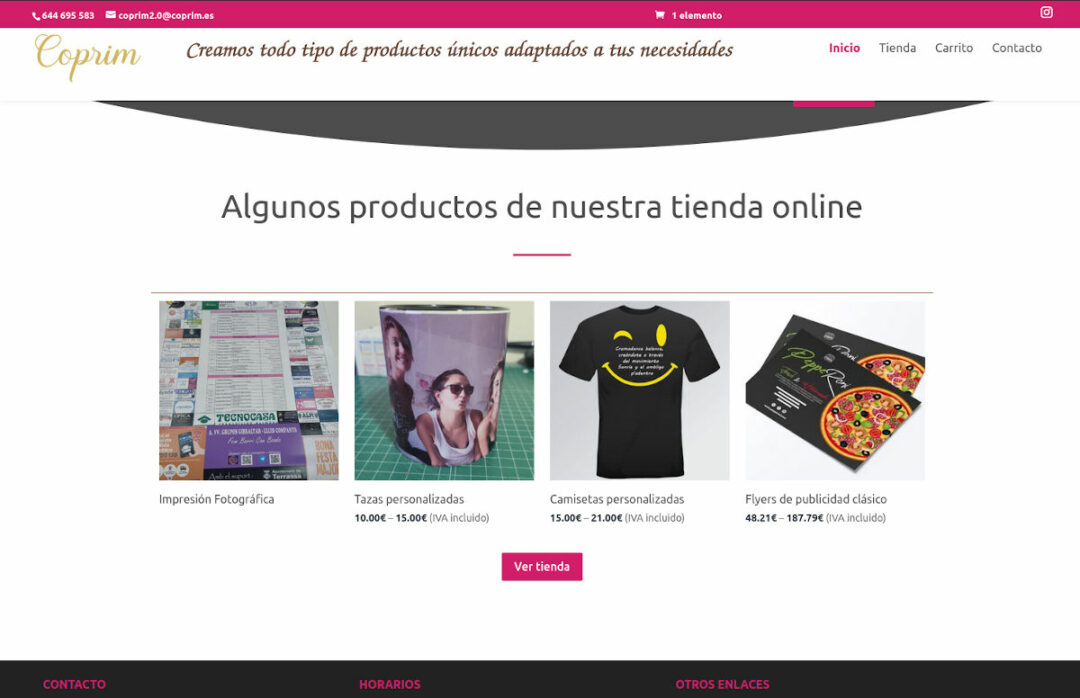 web imprenta tienda online productos personalizados