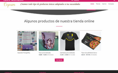 Web per a botiga online de productes personalitzats