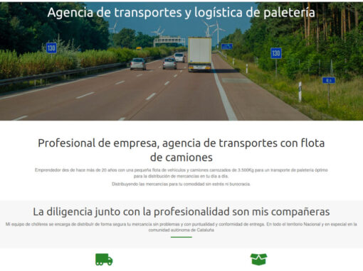 Página web para agencia de transportes y logística con flota de camiones en Terrassa