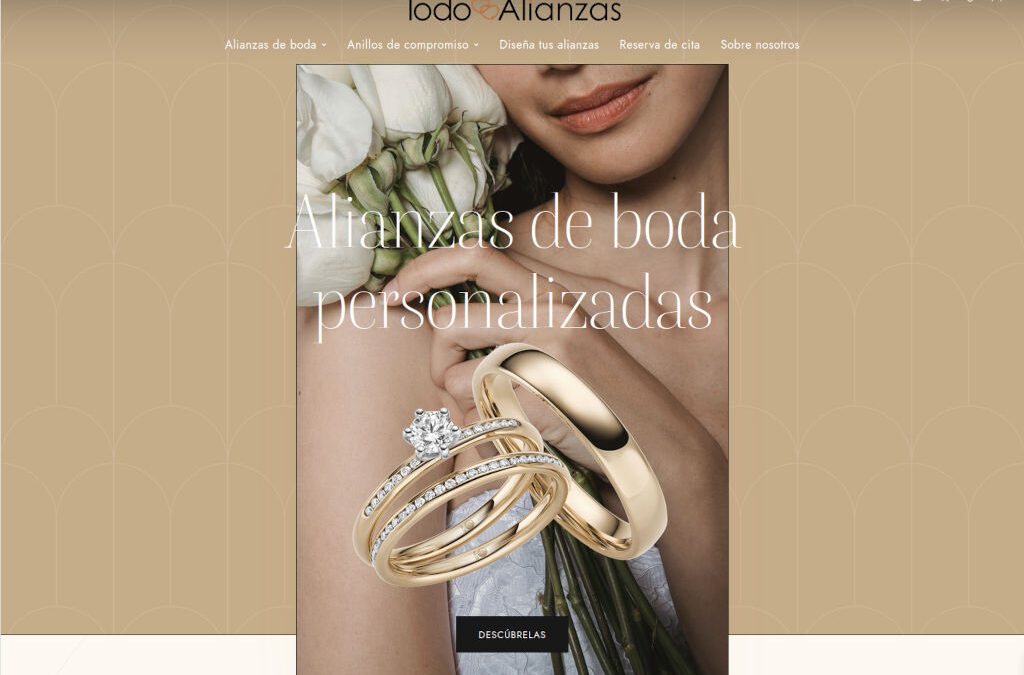 Web per a botiga online de productes de joieria, anells i aliances