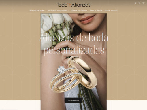 Web para tienda online de productos de joiería, anillos y alianzas
