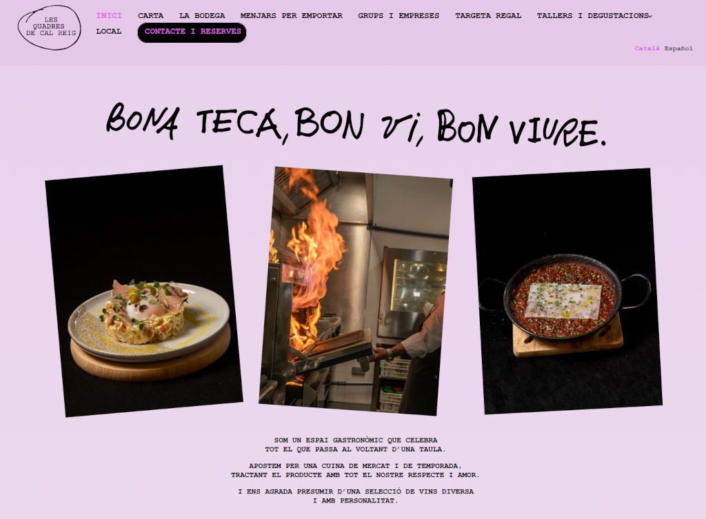 web per restaurant terrassa centre cal reig minyons celebracions grups empreses portada1