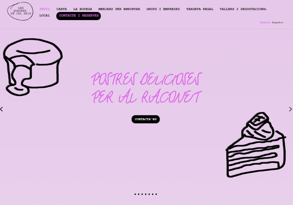 web per restaurant terrassa centre cal reig minyons cuina de proximitat menjars preparats plats per emportar portada2